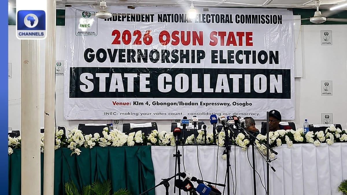 The State Collation Centre in Osun, where election results are being tallied and announced. (Credit: Channels Television)