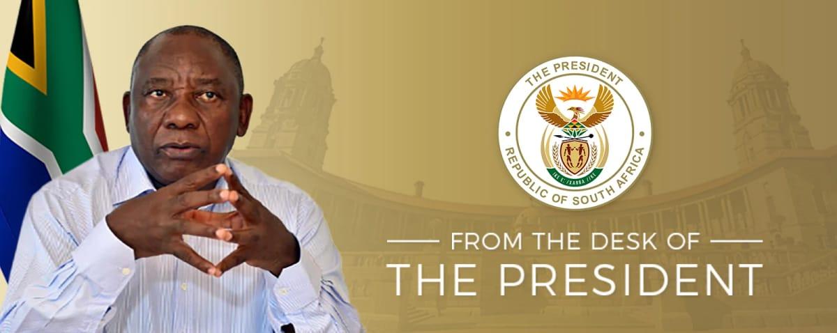 President Cyril Ramaphosa emphasizing the importance of peaceful and lawful demonstrations.