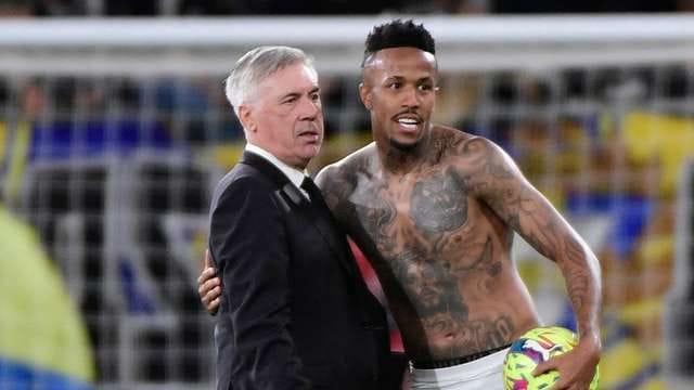 Real Madrid's Eder Militao in a Spanish La Liga match against Cadiz.