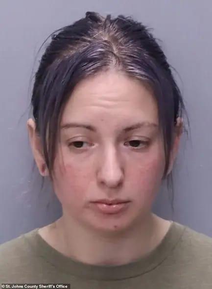The Florida mother, identified in connection with the child abuse charges, being processed at the St. Johns County Jail.
