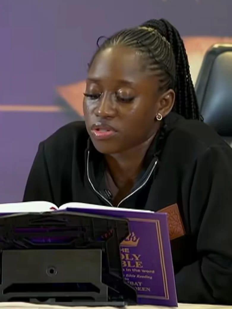 A view of Habibat Salawudeen at her reading station during the Guinness World Record attempt.