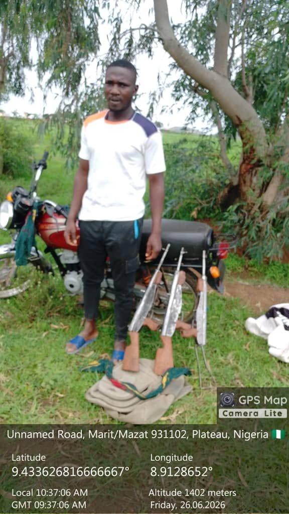Locally fabricated rifles recovered from a suspected arms dealer in Plateau State.