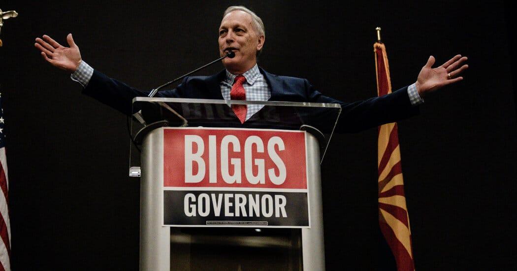 Representative Andy Biggs of Arizona, who was endorsed by President Trump, easily won the Republican primary for governor