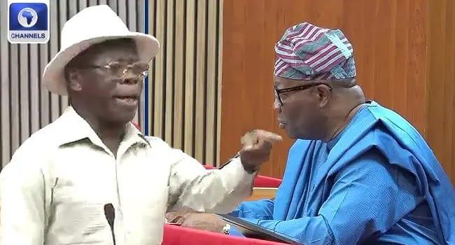 Senator Adams Oshiomhole and Senate President Godswill Akpabio