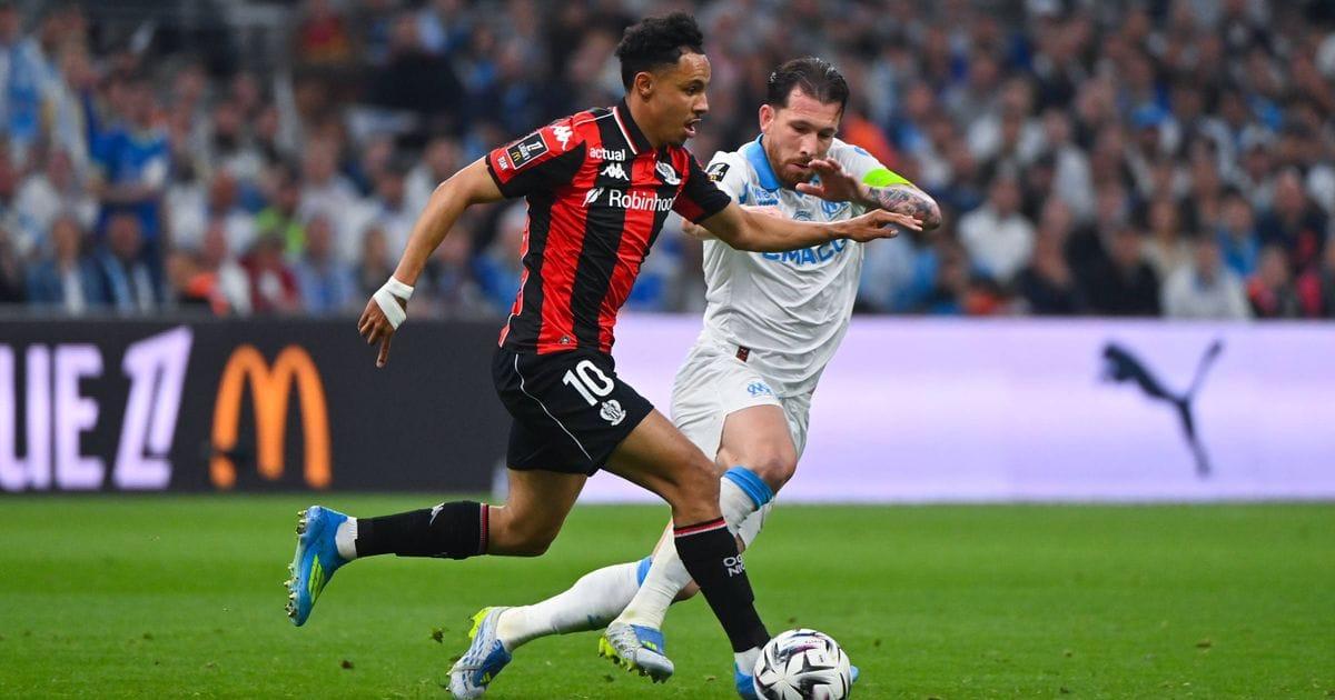Promotional image for the OM-Nice football match, set to be played without spectators.