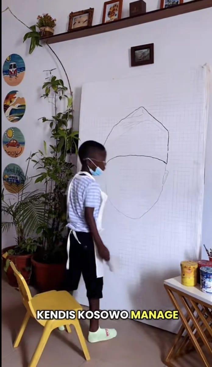 Seven-year-old artist Kendis…Photo Credit: TikTok/ @noahs_ark.ng