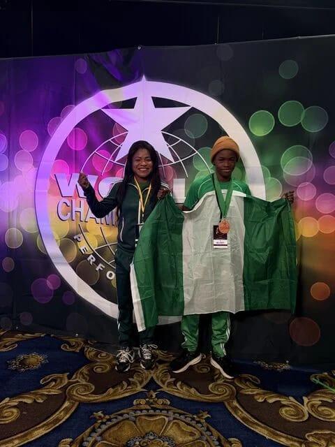 Twelve-year-old Nigerian actor Chibuchi Francis, and National Director WCOPA Nigeria Team, Lovethpatra Ekufu…Photo Credit: Lovethpatra Ekufu