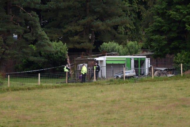 Police officers at the scene of the incident