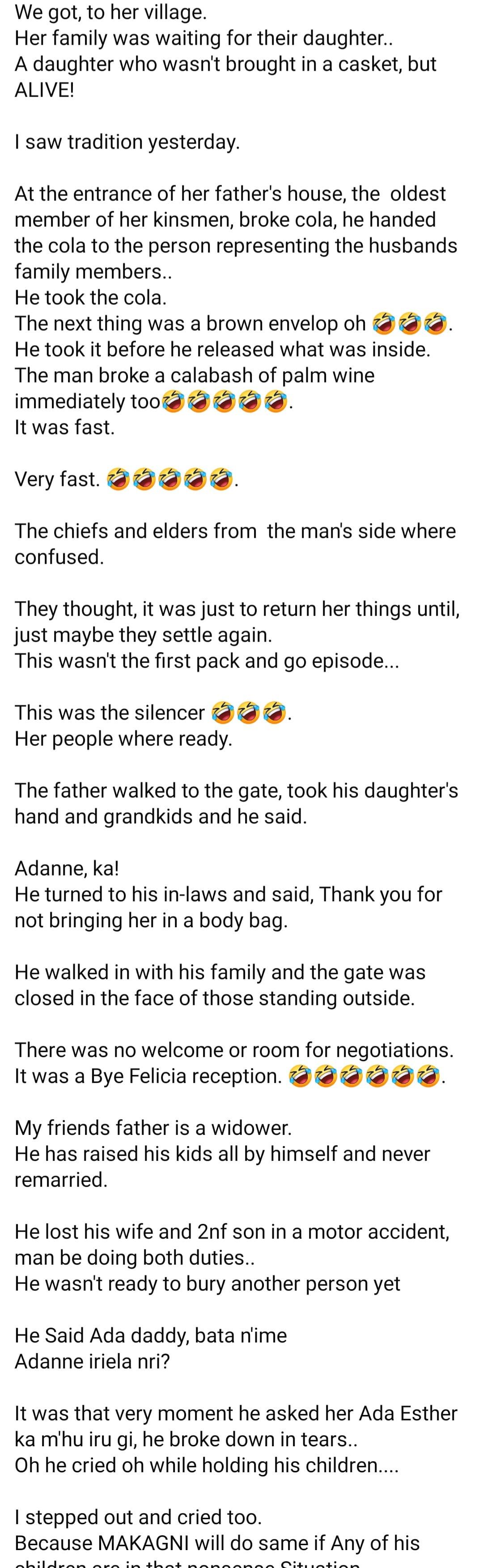 "I slept in my father