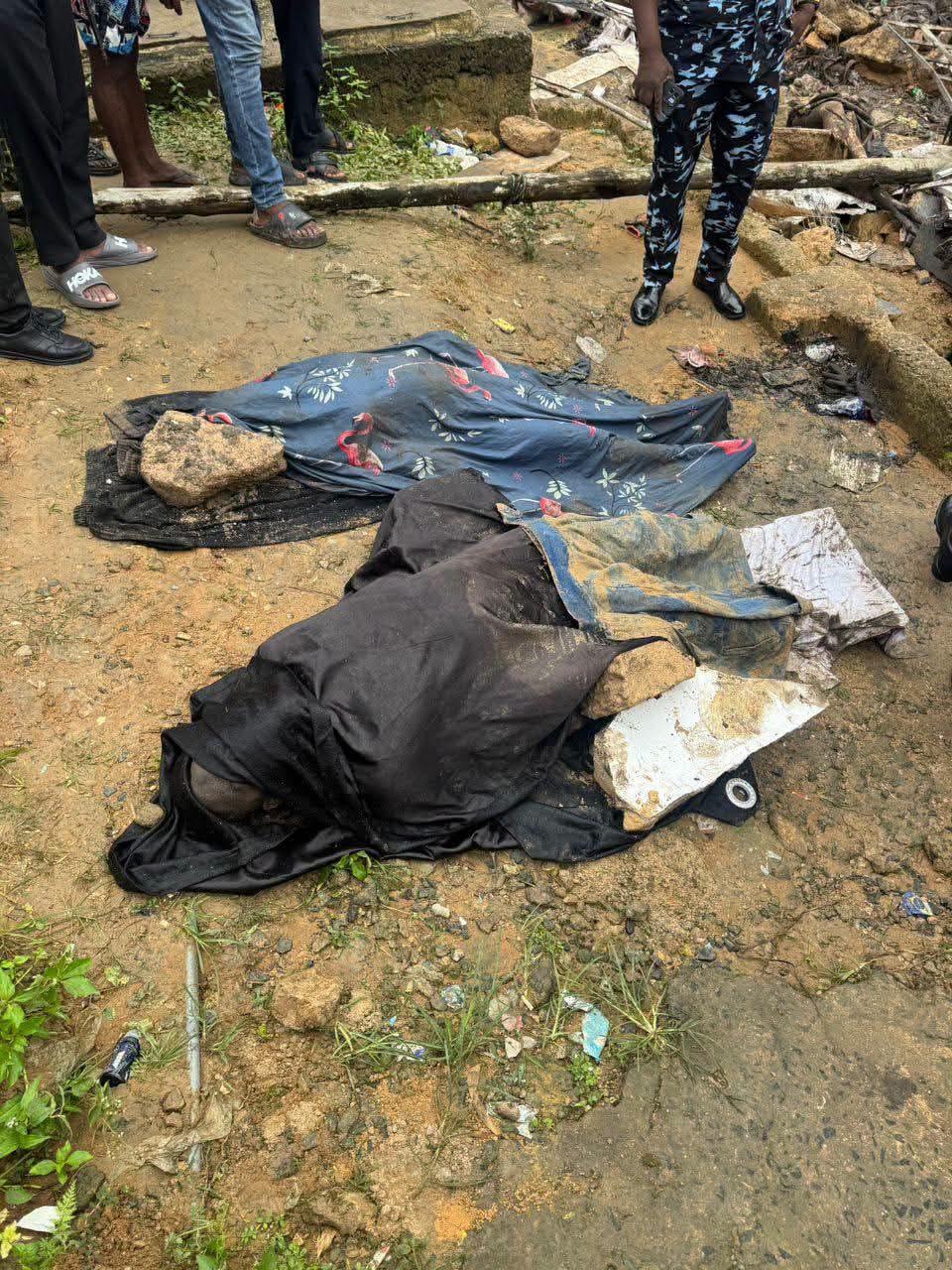 The aftermath of the refuse dump collapse in Calabar.