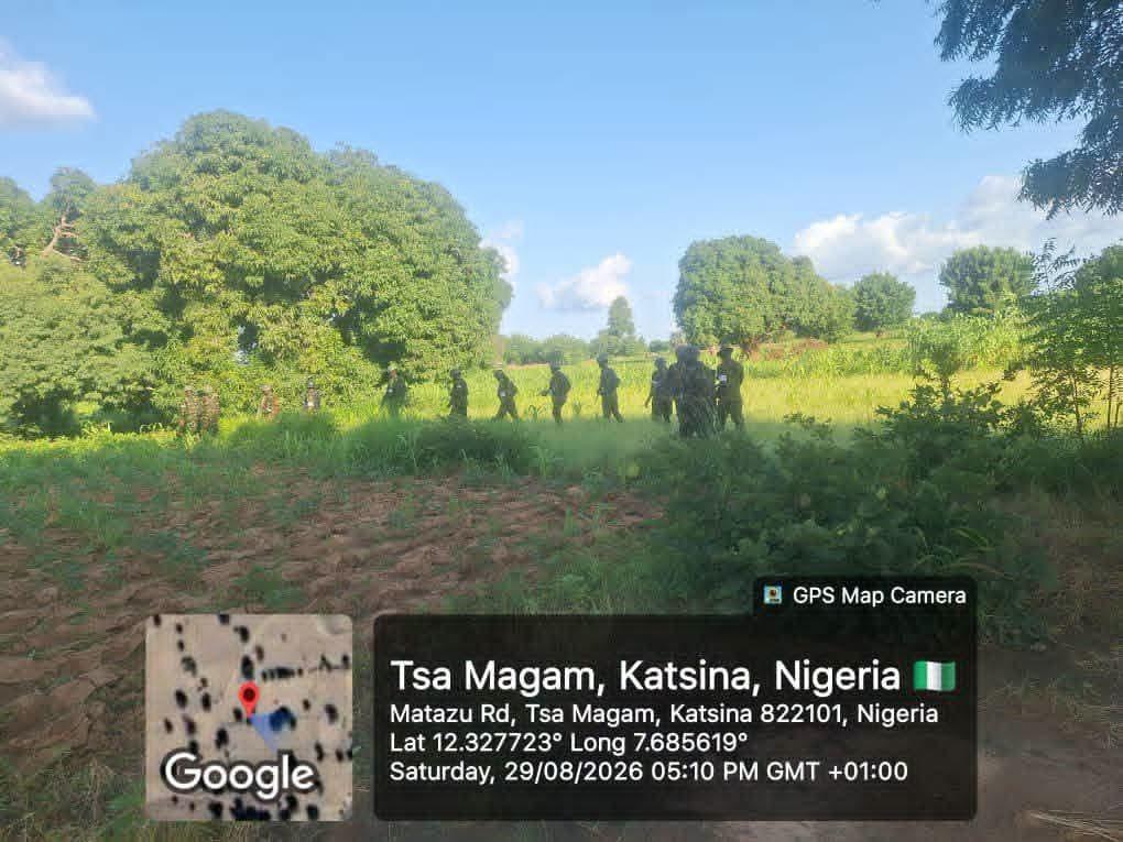Weapons recovered by troops during a clearance operation in Katsina State.