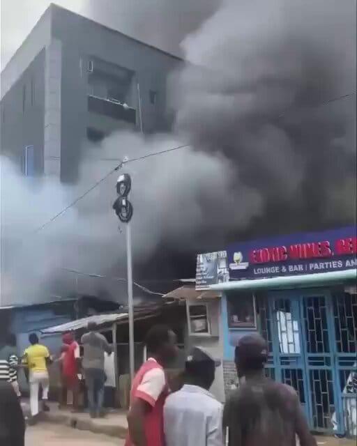 JUST IN:  A fire outbreak has reportedly occurred on Abdul Street in the Abule-Oja area of Yaba, Lagos
