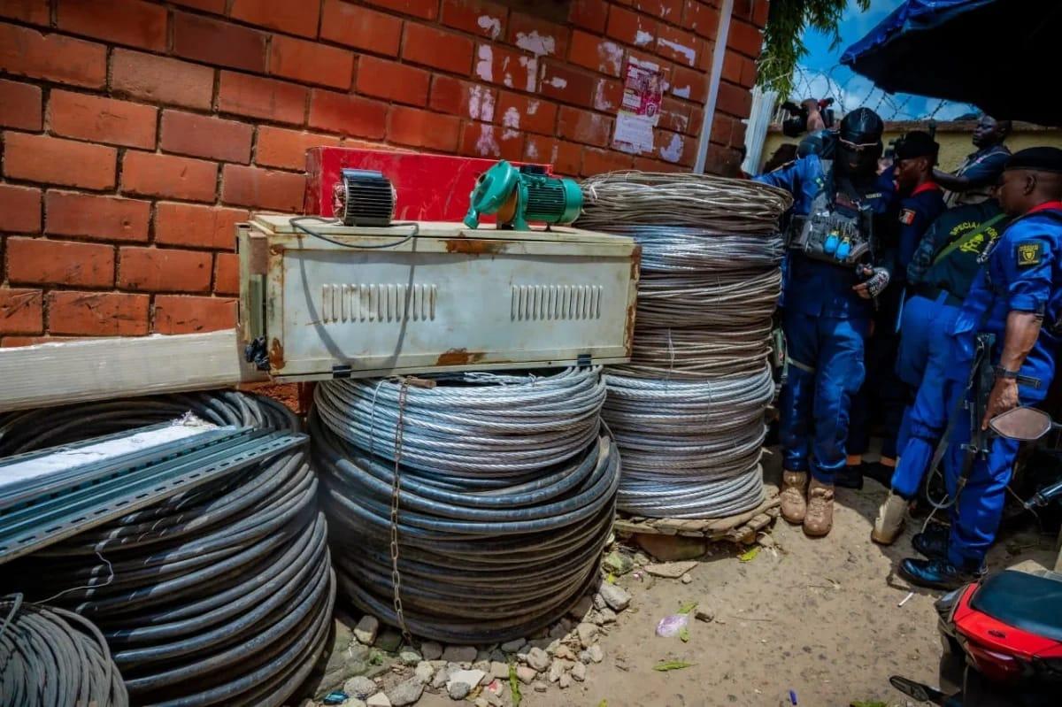 A close-up view of some of the electricity cables allegedly stolen and recovered by the NSCDC.