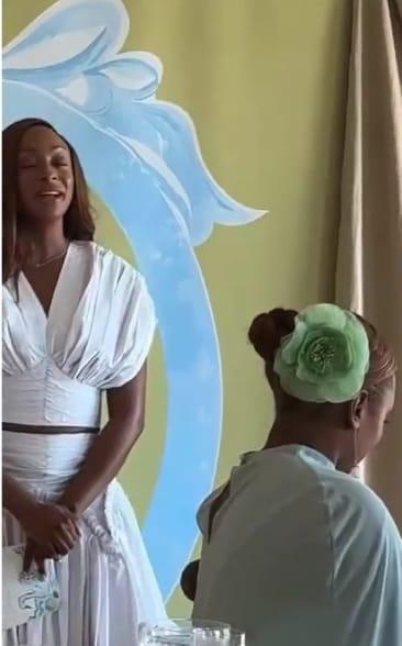 Temi Otedola and DJ Cuppy sharing a moment during the celebration