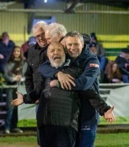 A team photo, likely featuring Mark Burke during his playing career with Hitchin Town FC.