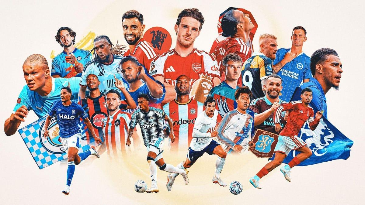 A graphic displaying the Premier League logo, symbolizing the upcoming live football matches on Saturday.