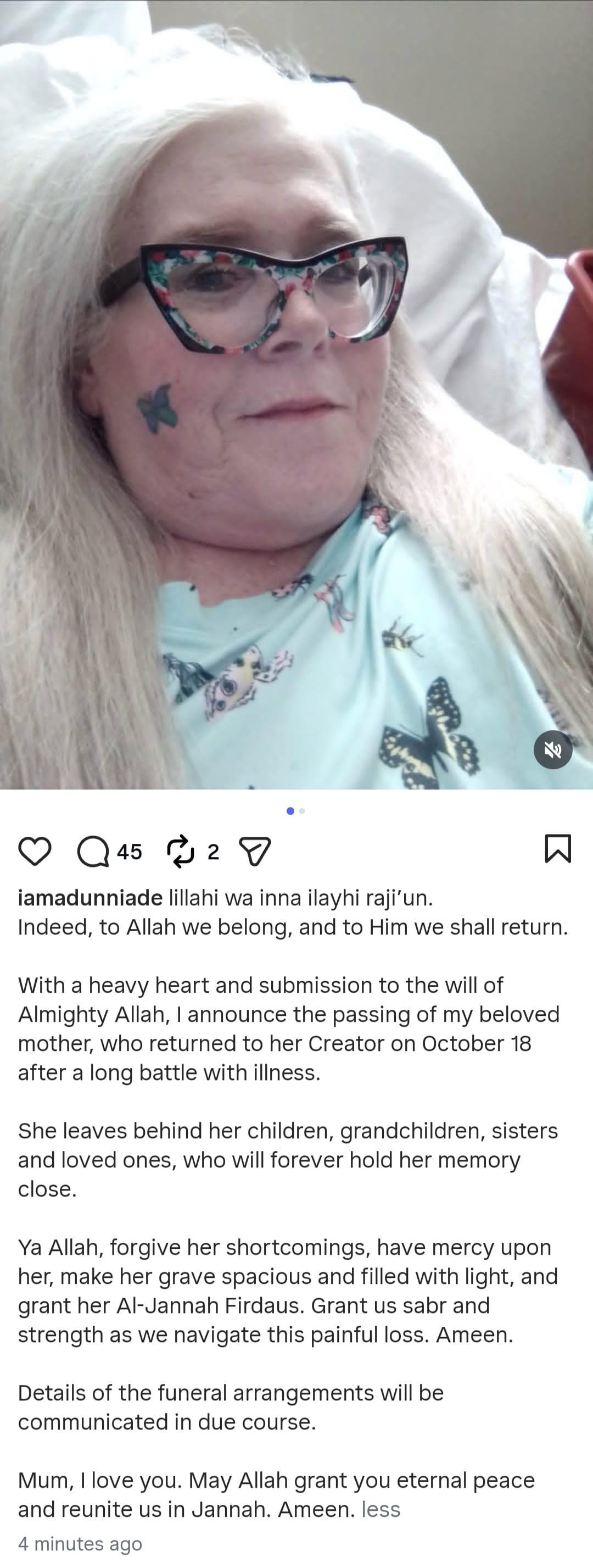 Adunni Ade pictured with her late mother.