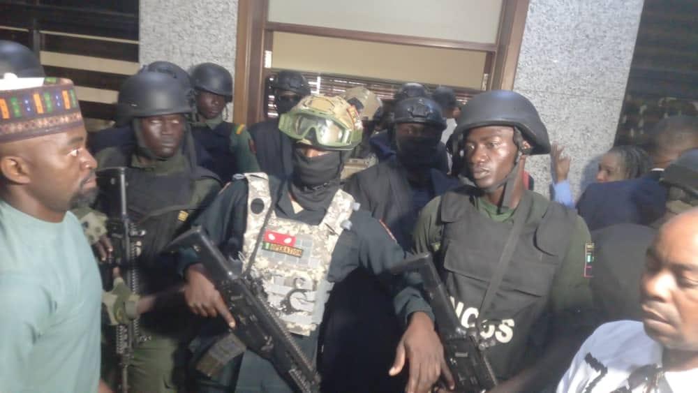 Activist Omoyele Sowore at the Federal High Court premises.