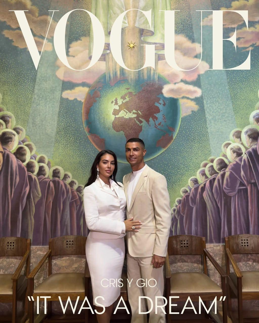 Georgina Rodríguez elegantly dressed, possibly in a gown from her wedding feature.