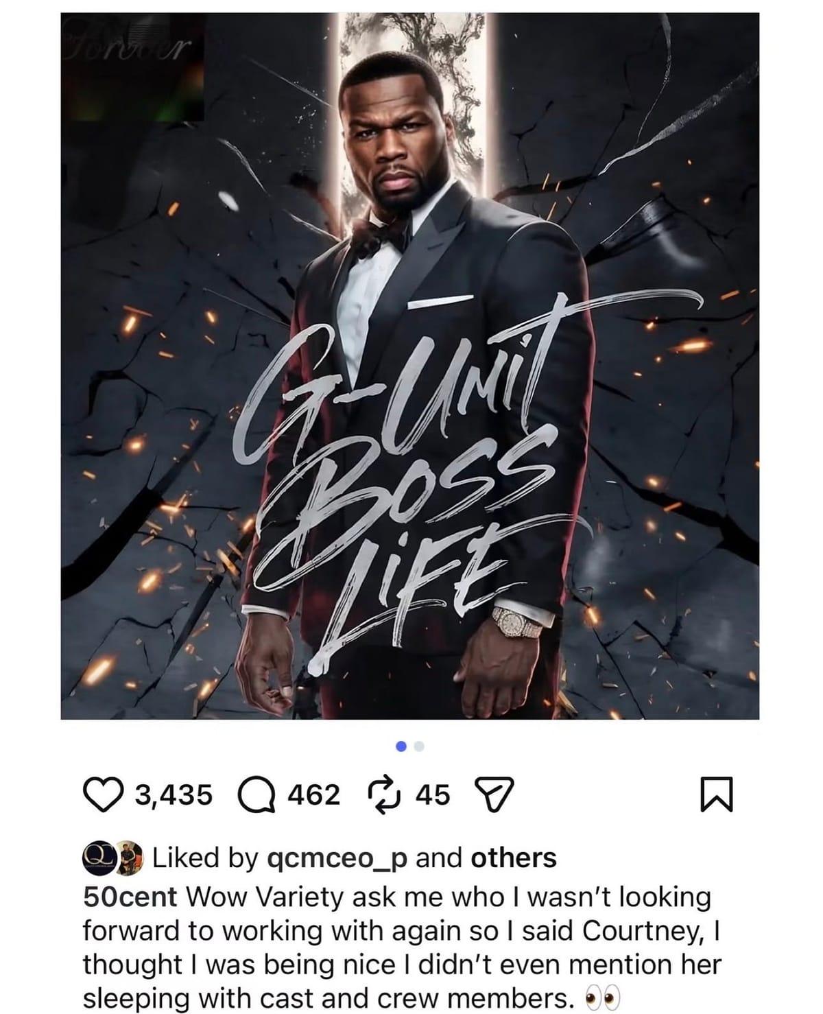 Rapper 50 Cent accuses Power Creator, Courtney Kemp of sleeping with Cast and Crew members