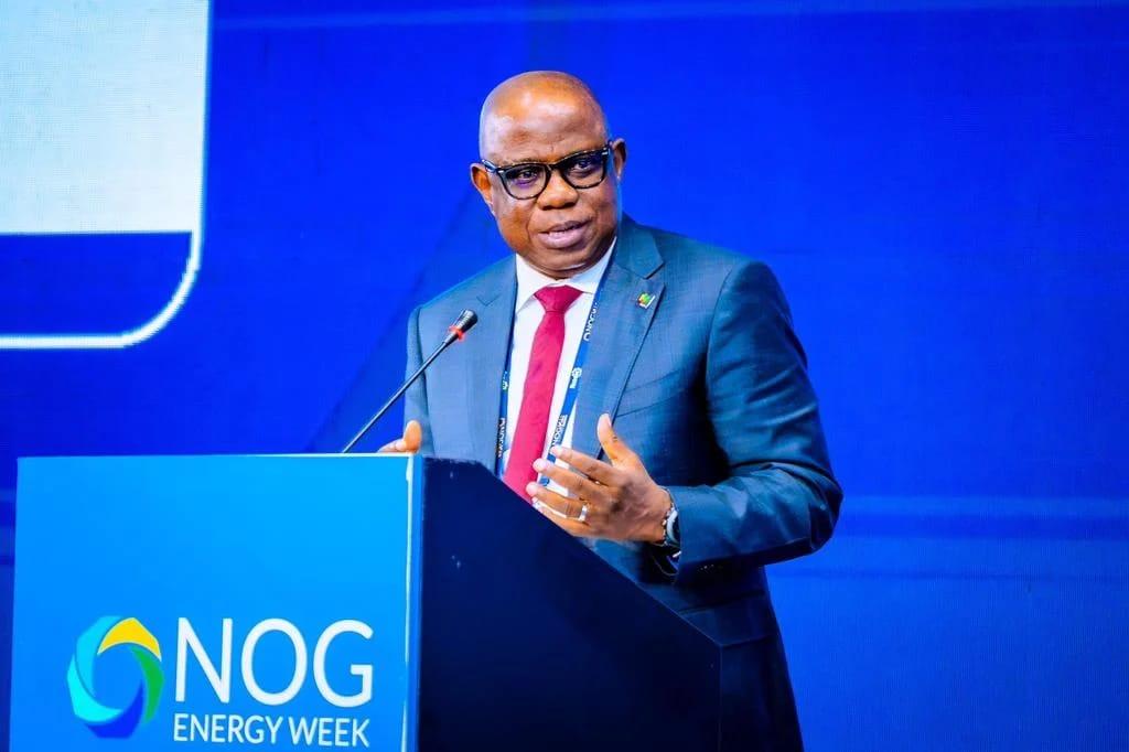 Bayo Ojulari, the Group Chief Executive Officer of NNPC Limited, seen speaking at a media interaction in Abuja.