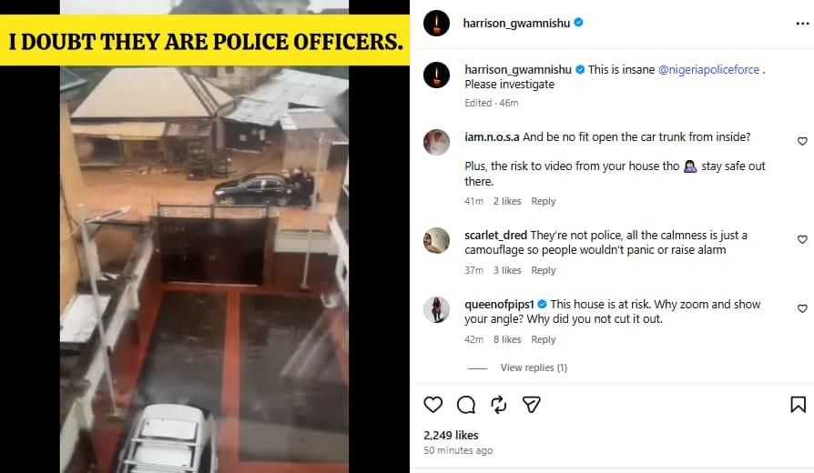 Alleged Impersonation: Video Shows Men in Police Uniform Forcing Suspect into Car Boot