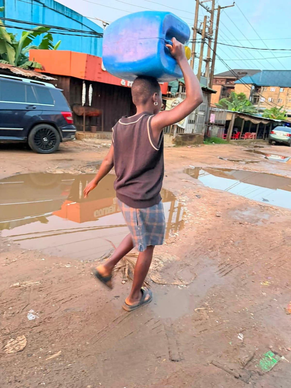 Nigerian Woman Alarmed by Young Girl's Daily Heavy Water Haul to Third Floor