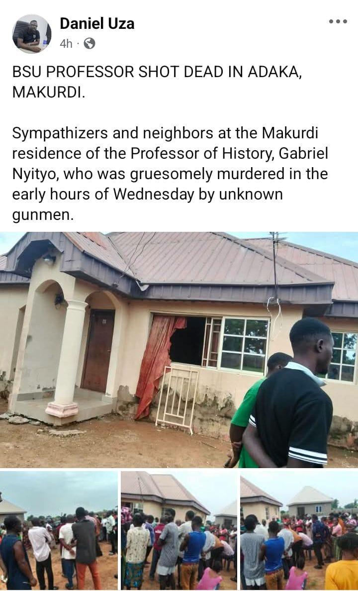 Residents of Makurdi expressing concern over the rising insecurity following the professor's murder.