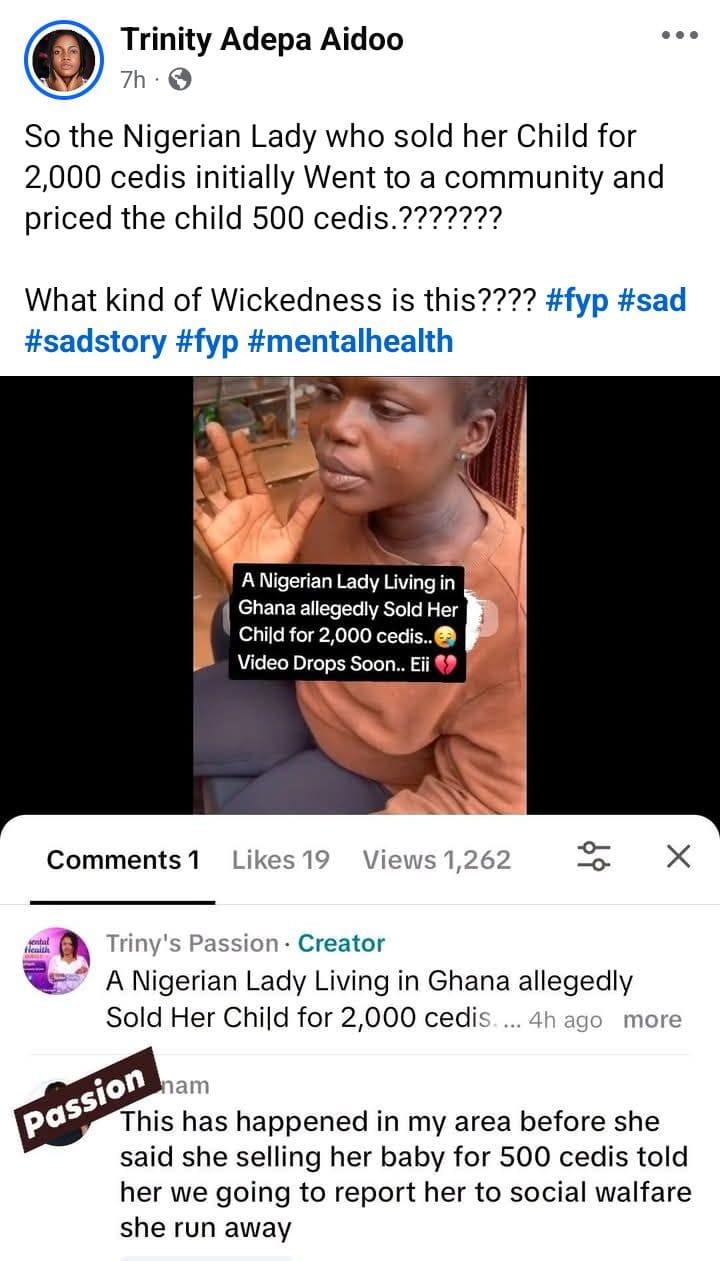 Residents reportedly questioned this Nigerian woman over the disappearance of her child in Ghana.