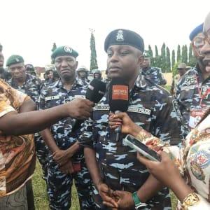 Mobile Police personnel stationed at a polling unit