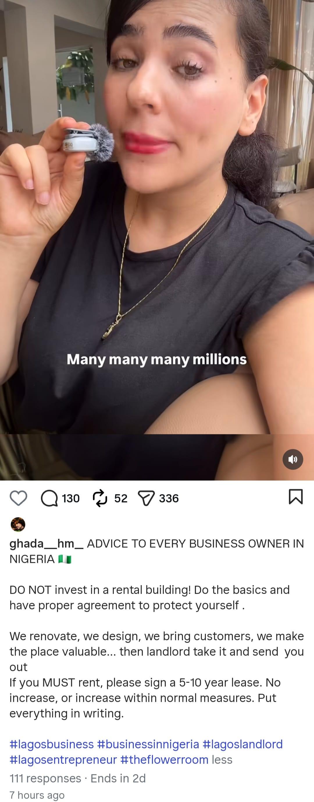 Ghada Ogunlesi, who renovated a rundown property only to face a 380% rent increase.