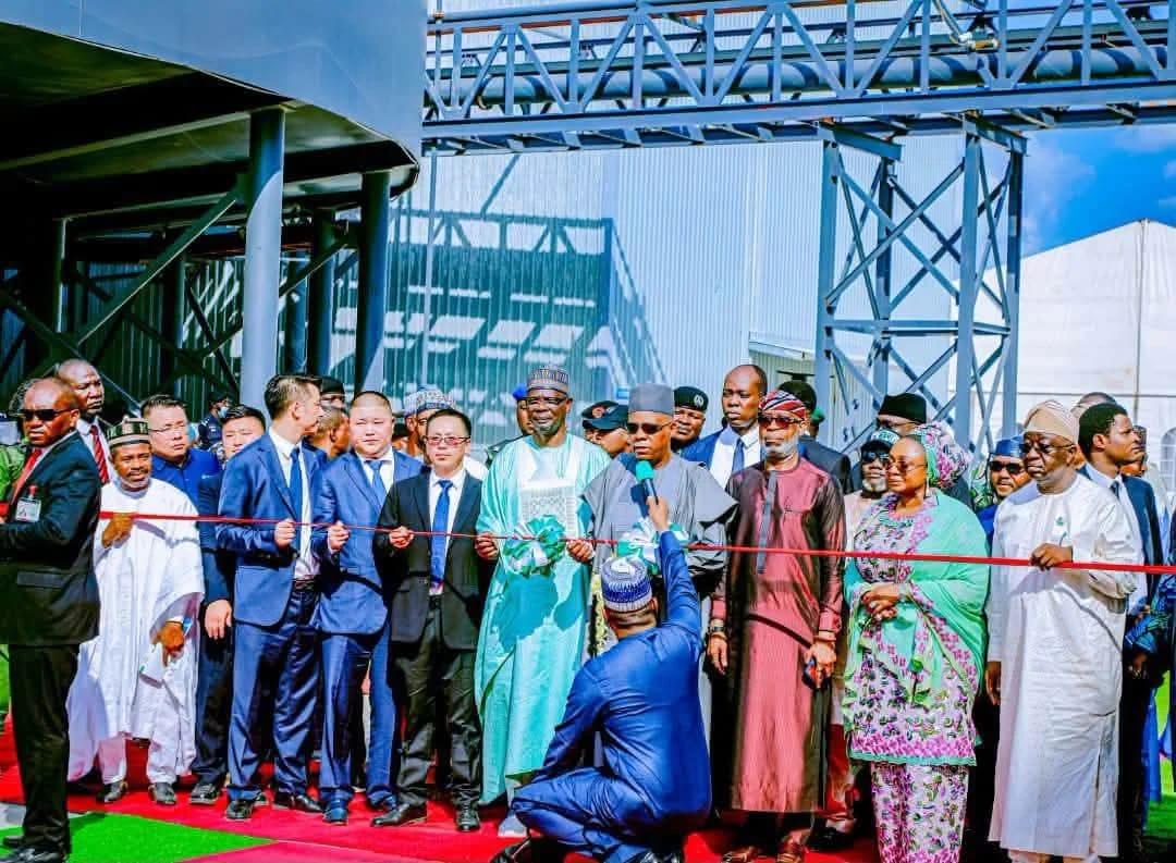 Vice President Kashim Shettima, representing President Bola Tinubu, during the commissioning of the lithium processing plant in Nasarawa State on July 3, 2027.