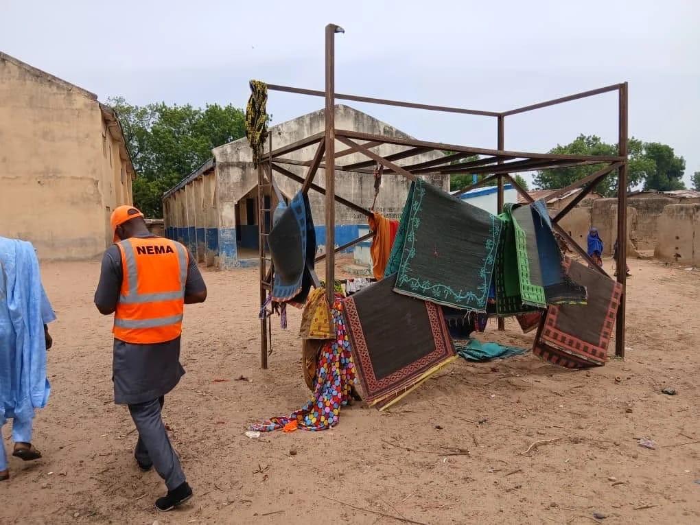 NEMA officials conducting an assessment visit in Tureta Local Government Area of Sokoto State.