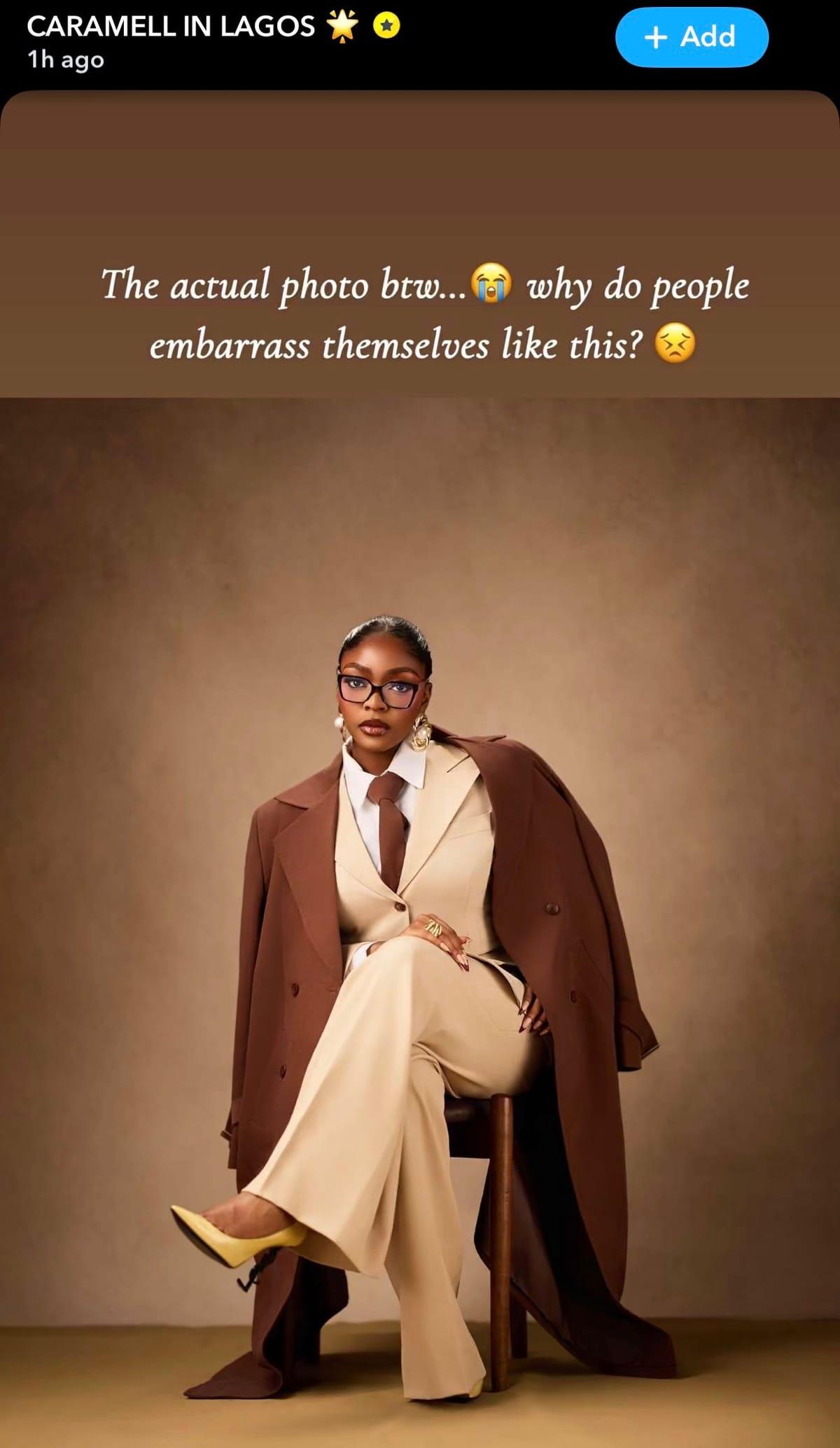 Content creator Caramel Plug, whose original image was used in the edited photo.