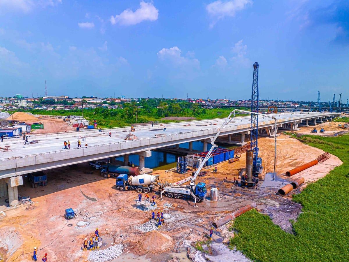 The newly constructed Ojota–Opebi Link Bridge in Lagos, currently closed to traffic.