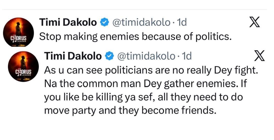 Popular Nigerian artist, Timi Dakolo.