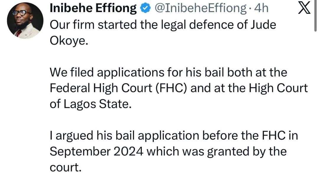 Jude hasn?t been convicted of any crime - Jude Okoye?s former lawyer, Inibehe Effiong knocks Peter Okoye over ?social media trial? of his brothers