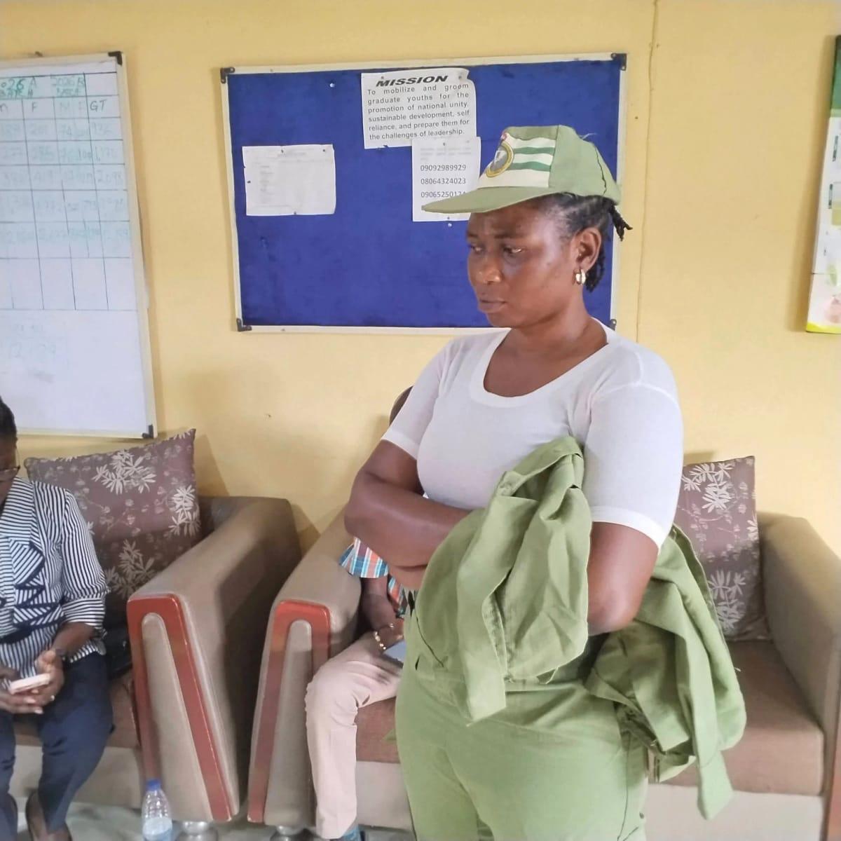 Adewebi Opeoluwa speaking at the NYSC Osun State Secretariat.