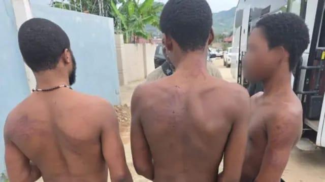 Suspects apprehended during the joint anti-cyber fraud operation.