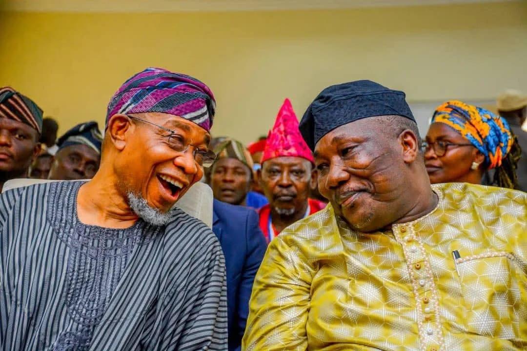 Rauf Aregbesola and Najeem Salam during the election campaign