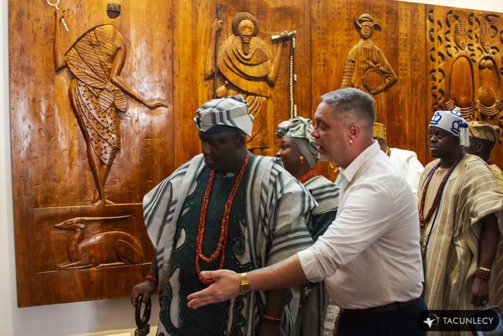 A section of the vast collection at the Museu Afro Brasil, documenting the history and culture of the African Diaspora in Brazil, during the Alaafin's visit.