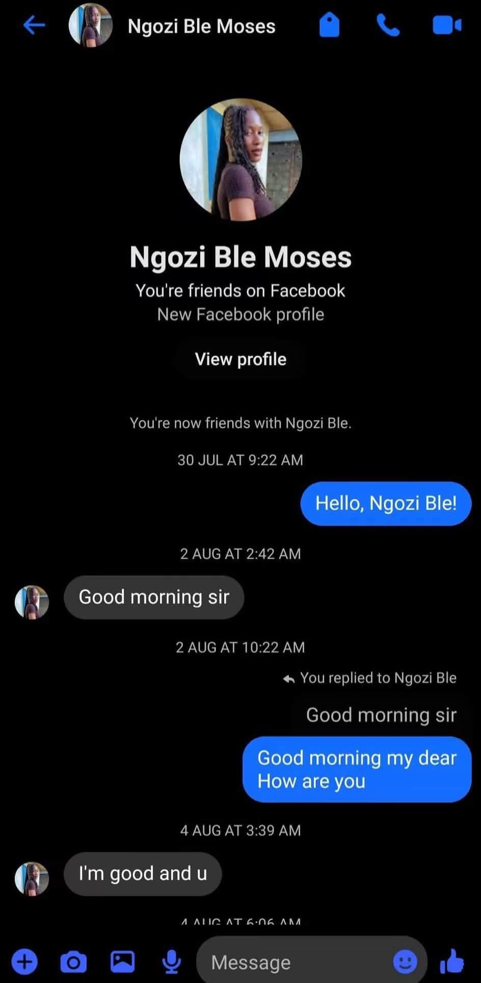 Man laments as "wife material" he met on Facebook and liked disappears after he sent her money to cook for him