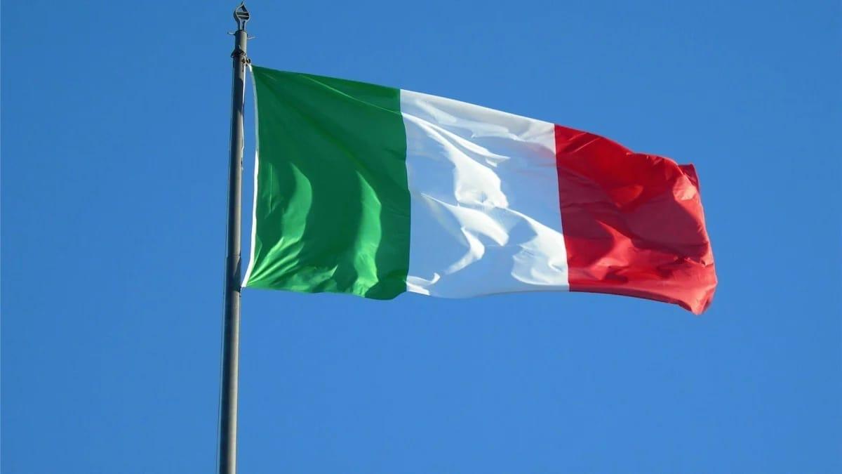 The national flag of Italy, a country at the forefront of managing asylum applications from various nations, including Nigeria.