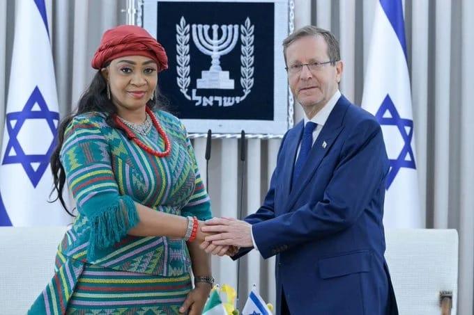 Ambassador Ufochukwu during the ceremony, symbolizing the strengthening of Nigeria-Israel relations.