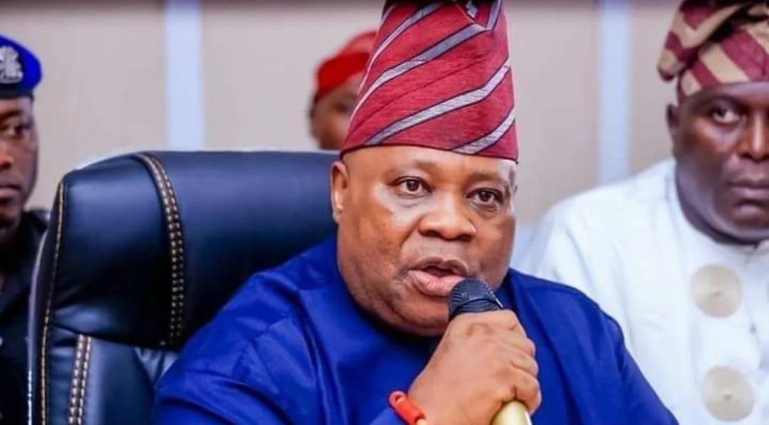 Osun State Governor Ademola Adeleke, known for his dancing, in an official setting.