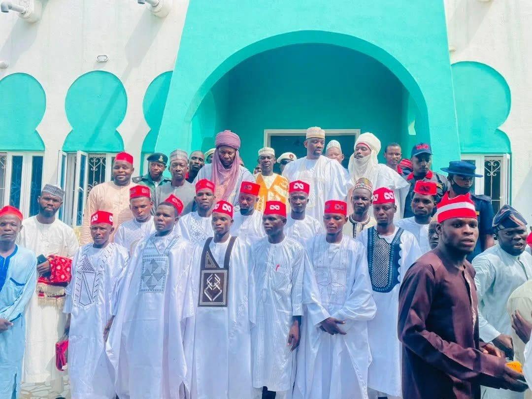 Some of the grooms at the mass wedding event