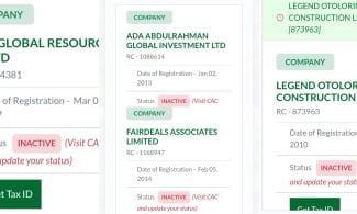 A close-up view of official documents, possibly related to company registration or contract awards.