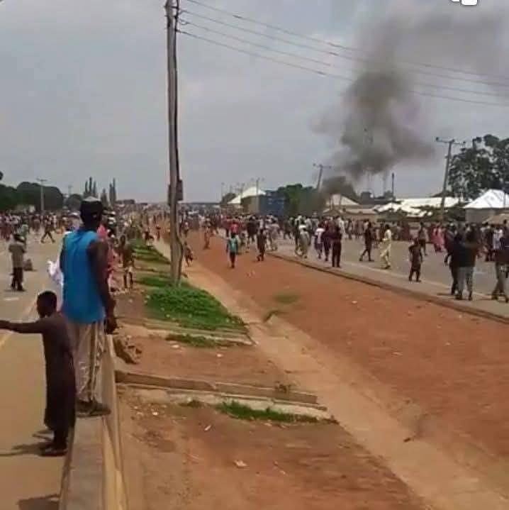 An illustration depicting the aftermath of a violent incident in a community.