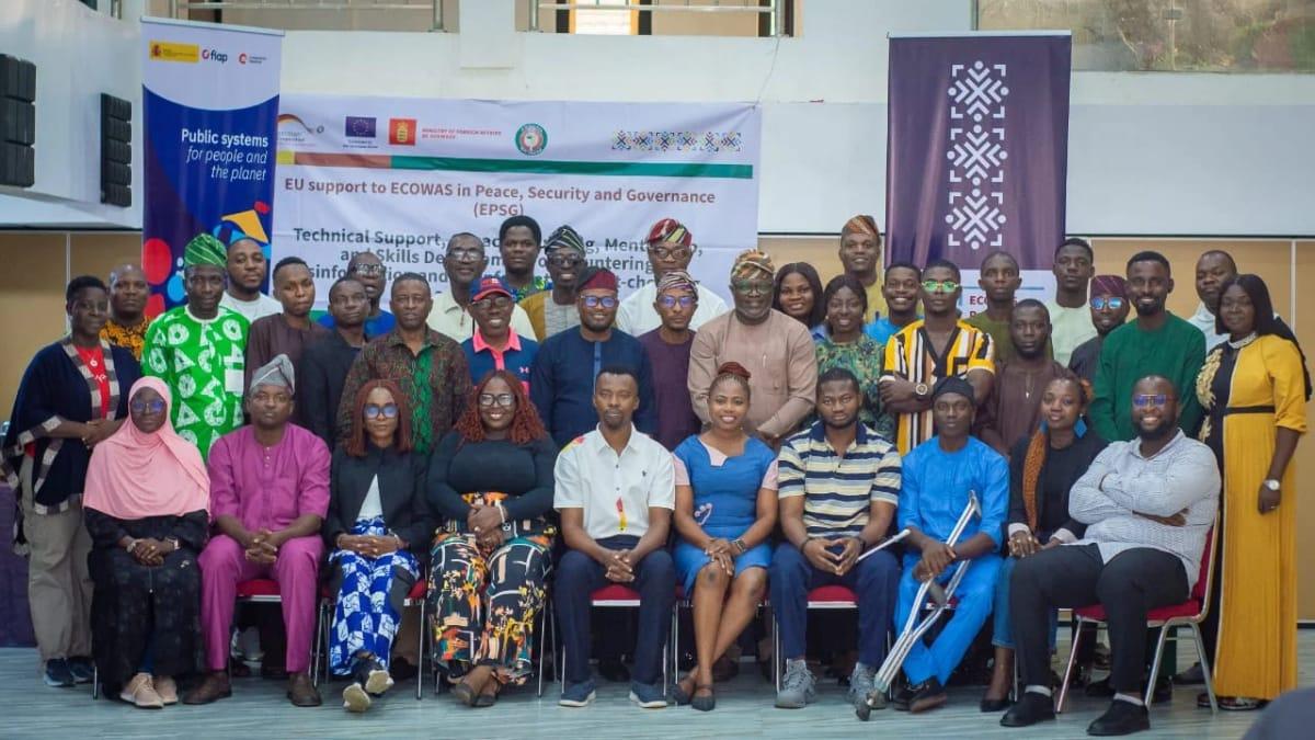 Participants attending the three-day regional capacity-building workshop in Lagos, focused on strengthening media and civil society for democratic elections.