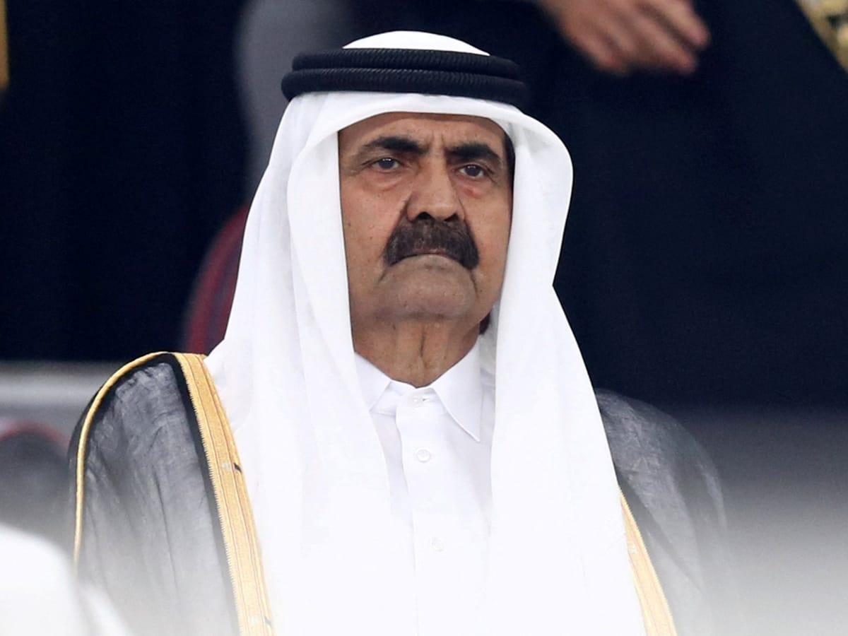 Sheikh Hamad bin Khalifa Al Thani, former Emir of Qatar, pictured in a formal setting.